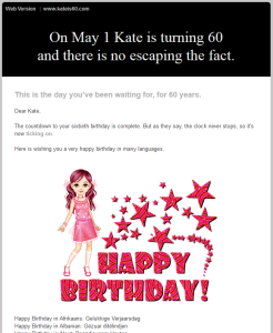 Kate is 60 webmail